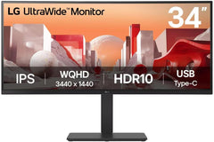 LG 34BA75QE-B 34' UltraWide QHD Curved IPS Monitor mit USB Type-C(TM)