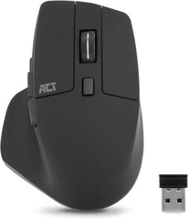 ACT AC5151 Ergonomische Draadloze Muis - Stille Klik - 2400 DPI - Zwart