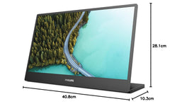 PHILIPS 16B1P3302D Professional Laptop Monitor 16 Inch FHD (1920 x 1080, USB-C Port, Multi-Angle Stand) Black