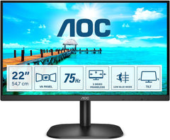 AOC 22B2H - 22 inch FHD Monitor (1920x1080, 60 Hz, VGA, HDMI) zwart