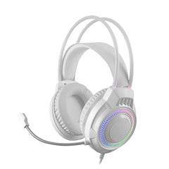 MARSGAMING MH124, Gaming Headset FRGB Rainbow, Ergonomisch Ontwerp, Flexibele Microfoon, Volumeregeling, Gaming Koptelefoon, Windows, Linux, Mac, PS4, PS5, Xbox One, Xbox Series X|S, Switch, Wit