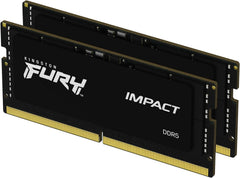 Kingston KF556S40IBK2-32 FURY Impact PnP 32GB (2x16GB) 5600MT/S DDR5 CL40 SODIMM Notebook Gaming Memory Kit van 2, Zwart