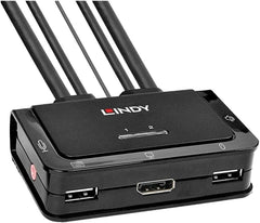 Lindy 2-Poorts DisplayPort 1.2 KVM Switch - 4K 60Hz met Audio & USB