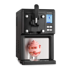 Klarstein Sweet Sundae- ijsmachine, 1,5 liter, met zelfkoelende compressor, 200 watt, doseersysteem, 3 uur automatische koeling, automatisch reinigingssysteem, roestvrij staal, zwart