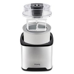 H.Koenig Ice Cream Maker SRB80, Capacity 2L, 12 W, Stainless Steel, 30 to 40 min Preparation Time, Fast, 30 rpm, Automatic Stop, Clear Lid, Removable Bowl, Silver