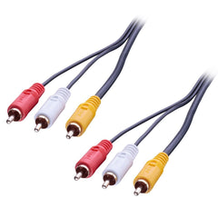 Lindy 35690 3x RCA naar 3x RCA Composiet Audio/Videokabel - 1m