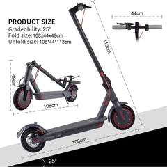 8,5 inch elektrische step met app-functie, met telefoonhouder en diefstalbeveiliging, opvouwbare step, 25-30 km bereik, Li-ion accu, max. belasting 120 kg