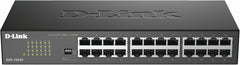 D-Link DGS-1024D/B DGS-1024D Gigabit Ethernet Switch, 24 Poorten, 10/100/1000 Mbit/S, Eenvoudige Plug & Play Installatie, Zonder Fan, Dus Geluidloos, Zwart
