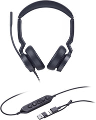 Yealink UH46 Dual Teams Bedrade On-Ear USB-C & USB-A Headset - Zwart