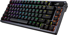 Asus ROG Azoth Mechanisch gaming-toetsenbord, 75%, metalen afdekking, ROG NX rood gesmeerd, ABS, smeerset, IR, BT en USB-C, OLED-display, drie hoogtes en compatibel met Mac, Spaanse QWERTY