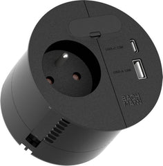 Bachmann Loop In Charge Inbouwstopcontact met USB-A & USB-C 22W - Zwart