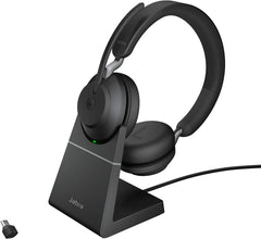 Jabra Evolve2 65 Draadloze Headset - MS Teams Stereo met Oplaadstation - USB-C - Zwart