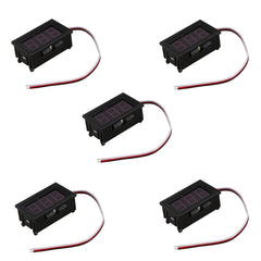 EZchong Digitale Mini Voltmeter DC 0-30V - 5 Stuks - Rood LED Display