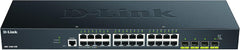D-Link DGS-1250-28X/E, 28-poorten Layer 2/3 Smart Managed Gigabit Switch (24x BaseT-poort, 4x 10G SFP+-sleuf) - Alleen EU-netsnoer