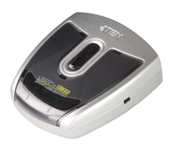 ATEN 2-poorts USB 2.0 randapparatuurschakelaar, zwart, zilver