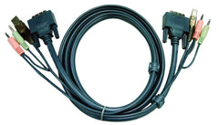 ATEN 2L-7D03UD KVM kabel DVI-D (Dual Link), USB, Audio, zwart, 3, 0 m
