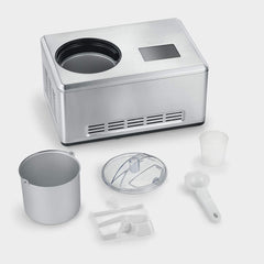 Severin EZ 7405 Ijsmachine met Yoghurtfunctie, Incl. Ijshouder (2L) en Receptenboek, Digitale Timer, Dekselopening, Zilver