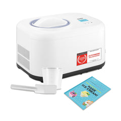TZS First Austria IJsmachine & yoghurtmaker, zelfkoelend met compressor en uitneembare 1 liter ijshouder, yoghurtmachine voor thuis, incl. maatbeker en spatel