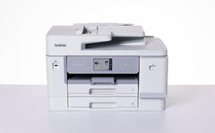 Brother MFCJ6975DW| Multifunctionele kleureninkjetprinter A4/A3 | Print 31 ipm | Duplex | Touchscreen 8,8 cm | 2 laden 250ff, ADF 50ff| WiFi, LAN, USB, NFC | Mobile APP | Ink 2400 BK en 2000 pagina's