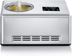 Severin EZ 7405 Ijsmachine met Yoghurtfunctie, Incl. Ijshouder (2L) en Receptenboek, Digitale Timer, Dekselopening, Zilver