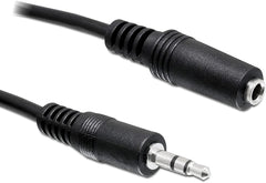 DeLOCK 84237 Jack 3.5mm Verlengkabel - Mannelijk naar Vrouwelijk - 5m - Zwart