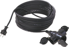 Bachmann 343.174 Verlengsnoer 3-voudig met Deksel - IP44 - 5 Meter - Zwart