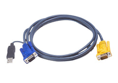 Aten 2L5203UP KVM cable 3 m Black - Aten 2L5203UP, 3 m, VGA, Black, HD-15, USB A, SPHD-15, Male connector/Male connector