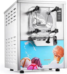 Commerciële ijsmachine, 16-20 l/u, 1400 W, 3 smaken, Ddure Italiaanse ijsmachine, trechter, automatische reiniging, voor yoghurt, koffie, snackbar, restaurant, supermarkt