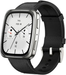 Amazfit Active 2 Smartwatch 43 mm 1,75 inch AMOLED-display, offline kaarten met GPS, 10 dagen batterij, 160+ sportmodi, waterdicht, hartslag en slaaptracker voor Android en iPhone, zwarte leren