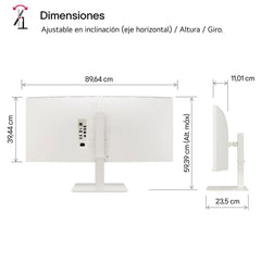 LG 38WR85QC-W computer monitor 96.5 cm (38") 3840 x 1600 pixels UltraWide Quad HD LCD White