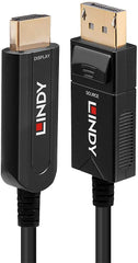 LINDY 40m Glasvezel Hybride DisplayPort 1.2 naar HDMI Kabel - 4K 60Hz