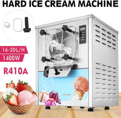 Commerciële ijsmachine, 16-20 l/u, 1400 W, 3 smaken, Ddure Italiaanse ijsmachine, trechter, automatische reiniging, voor yoghurt, koffie, snackbar, restaurant, supermarkt