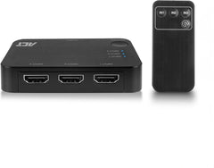 ACT HDMI Switch 3 in 1 Out, 4K, Draadloze IR-Afstandsbediening, Automatisch Schakelen, voor TV, PS5, Xbox One, DVD Blu-ray speler - AC7845