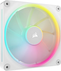 CORSAIR iCUE LINK LX140 RGB 140 mm PWM Ventilator Enkele Verpakking – Dubbele Lichtlussen – Vereist iCUE LINK System Hub (Apart Verkrijgbaar) – CORSAIR AirGuide Technologie – Wit