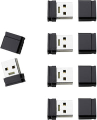 Intenso Micro Line USB-stick, 16 GB, 5 stuks, mini USB 2.0, geheugenstick, compacte gegevensdrager voor pc, laptop, auto en tv, zwart, 5 x 16 GB