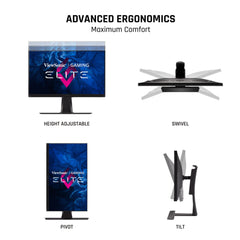 ViewSonic ELITE XG321UG 32 inch 4k 2160p Ultra HD IPS Gaming Monitor, 144Hz, Mini-LED, 3ms (GTG), Nvidia G-Sync Ultimate, Nvidia Reflex, Display HDR 1400, Dual Integrated Speakers, Ergonomie, RGB