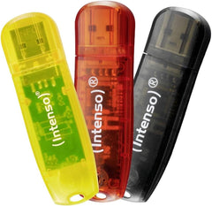 Intenso Rainbow Line 3x32 GB USB-stick USB 2.0, geel, rood en zwart