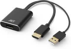 ACT AC7536 HDMI naar DisplayPort Adapter - 4K 60Hz - Zwart
