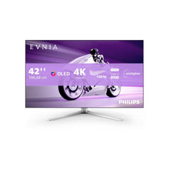 PHILIPS Evnia 42M2N8900-42 Inch 4K Gaming Monitor, 138Hz, OLED, 0.1ms GTG, Ambiglow, 10 bit display, 10w luidsprekers, in hoogte verstelbaar (3840 x 2160 @ 138Hz, 450 cd/m² HDMI 2.1/DP 1.4/USB-C 90w