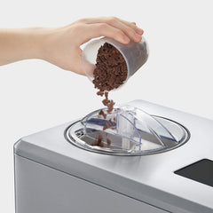 Severin EZ 7405 Ijsmachine met Yoghurtfunctie, Incl. Ijshouder (2L) en Receptenboek, Digitale Timer, Dekselopening, Zilver