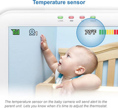 Vtech VM5254 Babyfoon met camera, 5 inch video babymonitor, lcd-kleurenscherm en nachtzichtfunctie, met intercomfunctie, slaapliedjes en nachtlampje