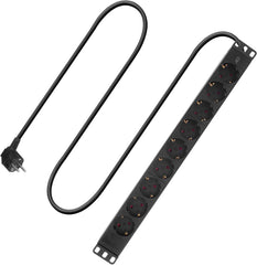 ACT PDU Stekkerdoos 9-voudig type F 19" 250V/16A 3m zwart