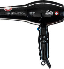 Solis Swiss Perfection 440 Föhn - Haarföhn met 3 temperatuur- en 2 blaasstanden - koude luchtknop - AC-motor - 2300 Watt - Ionen haardroger - Zwart