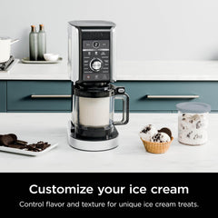 Ninja NC501 CREAMi Deluxe 11-in-1 ijs- en bevroren traktatiemaker voor sorbet, milkshakes, dranken meer, 11 programma's, met 2 XL Family Size Pintcontainers, Perfect Kids, Zilver, 2 liter