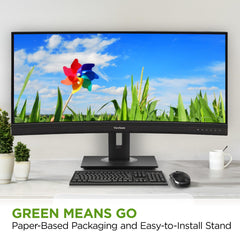 ViewSonic VG3456C 34 Inch UWQHD Gebogen Docking Monitor, 1500R, 100Hz, USB Type-C