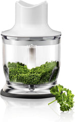 De'Longhi MQ 20 WH, Hak Accessoire, Accessoires voor Staafmixers met EasyClick, Compatibel met Braun MultiQuick MQ3 en MQ5 series, EasyClick Systeem, Capaciteit 350 ml, Wit