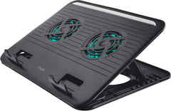 Trust Cyclone Laptop Koelstandaard - Tot 16 inch - 2 Ventilatoren - Zwart