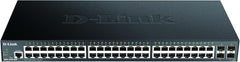 D-Link DGS-1250-52X/E, 52-poorten Layer 2/3 Smart Managed Gigabit Switch (48x BaseT-poort, 4x 10G SFP+ slot) - Alleen EU-netsnoer