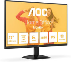 AOC Q27B35E - 27 Inch QHD Monitor - IPS - 75Hz - Zwart
