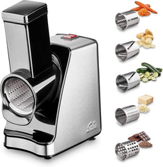 Solis Slice & More Elektrische Rasp- en Snijmachine - 350W - RVS & Zwart